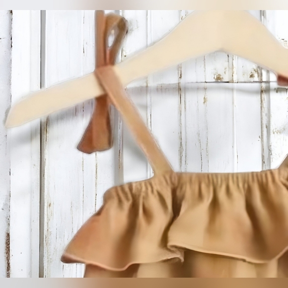 Bundle Baby Girls Romper in Rust Color and Romper Color in Mustard - Picture 4 of 10
